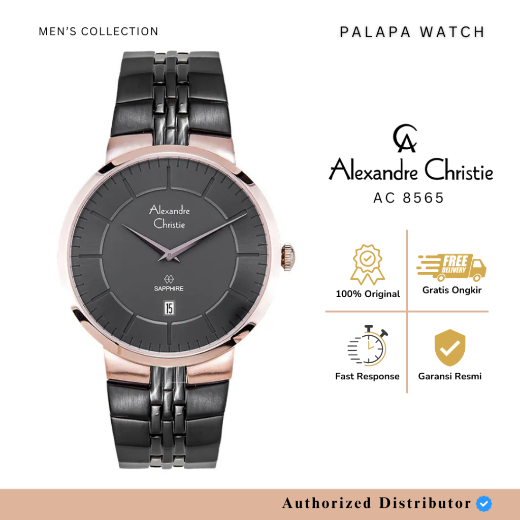Jam Tangan Pria Alexandre Christie AC 8565 / AC8565 Rosegold Grey Original