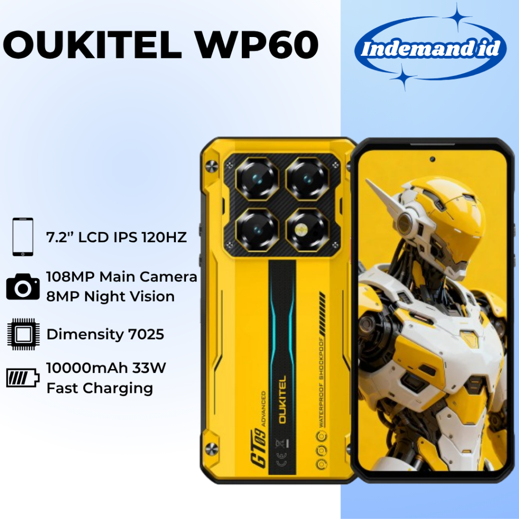 Oukitel WP60 5G 7,2''LCD IPS 120HZ Dimensity 7025 10000mAh 33W