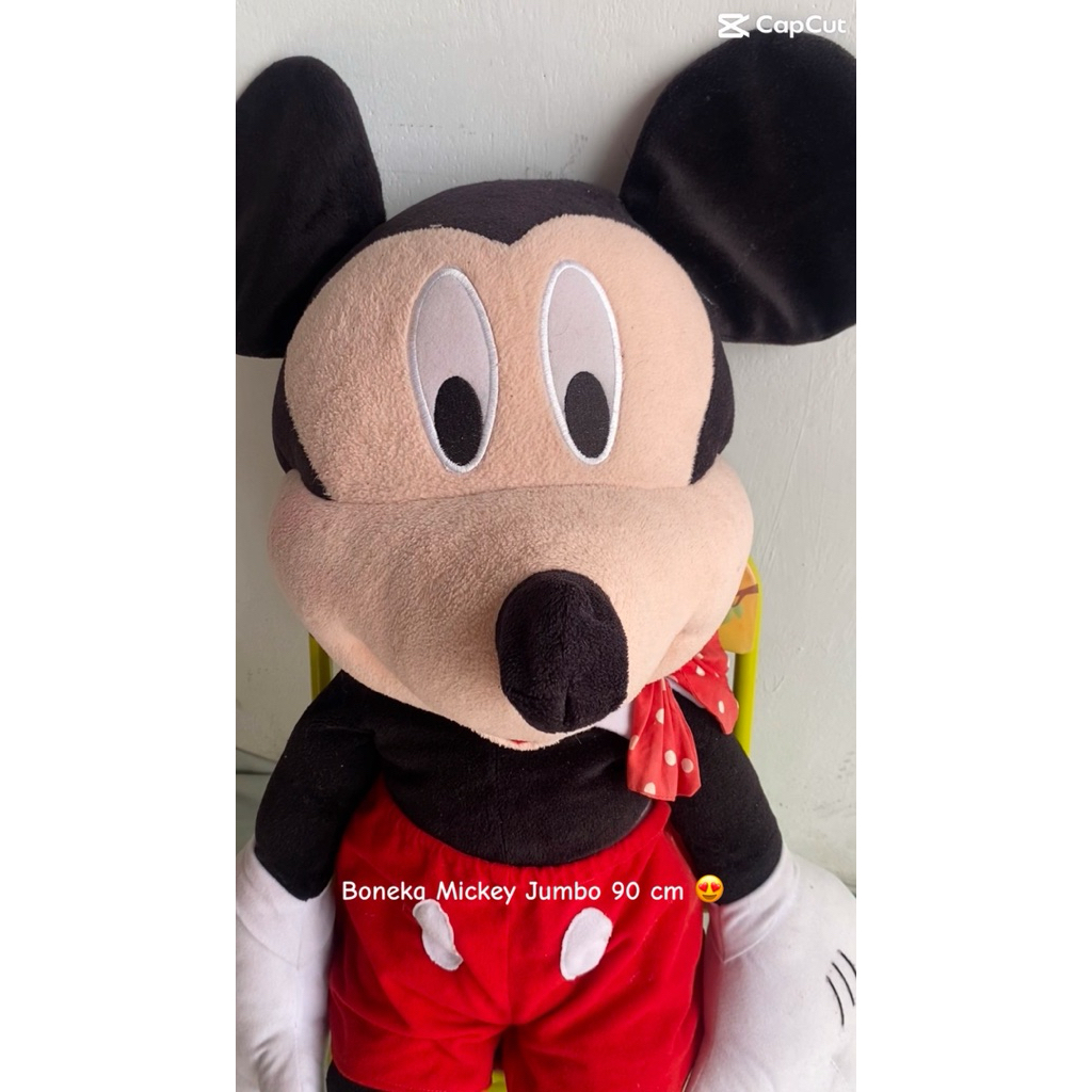 Boneka Mickey Mouse Jumbo 90cm Preloved Lucu Murah | Boneka Bekas Jumbo Disney
