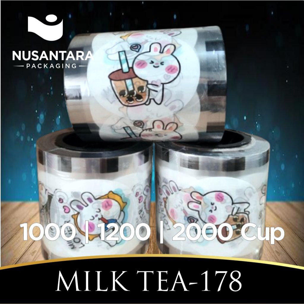 Seal Cup Plastik Lid Isi [1200, 2000] Motif Milk Tea / Cup Sealer / Seal Cup Plastik Lid / Plastik S