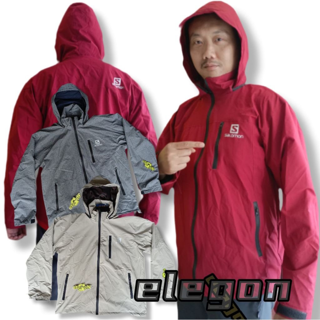 Jaket Outdoor Gunung Hiking SALOMON Waterproof Windbreaker
