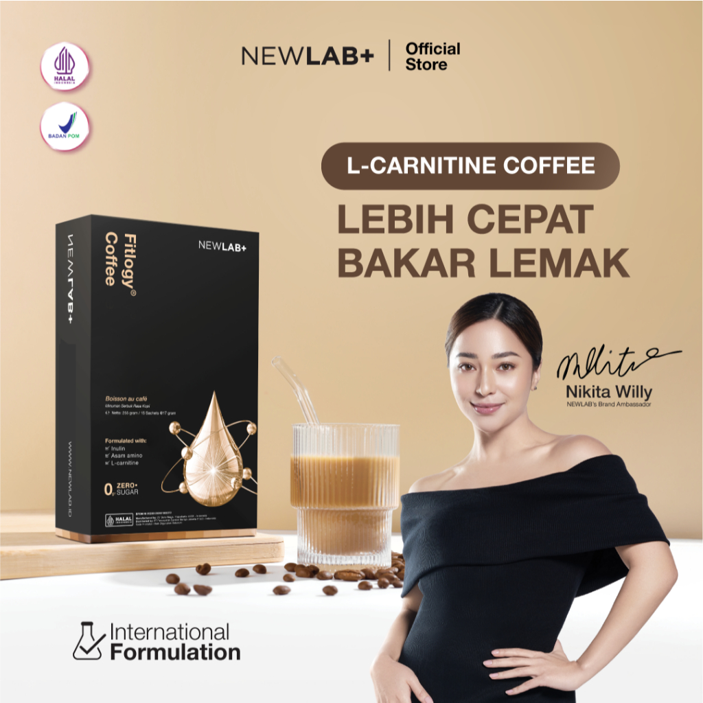 NEWLAB Fitlogy Coffee | Kopi Sehat untuk Kontrol Berat Badan & Gut Health | L-Karnitin & Garcinia Pe