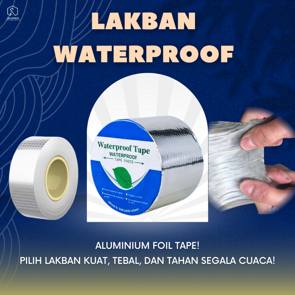 Lakban Tape Alumunium Foil Butyl Super Anti Bocor Rembes Krembes Air Penambal Perekat Atap Rumah Gen