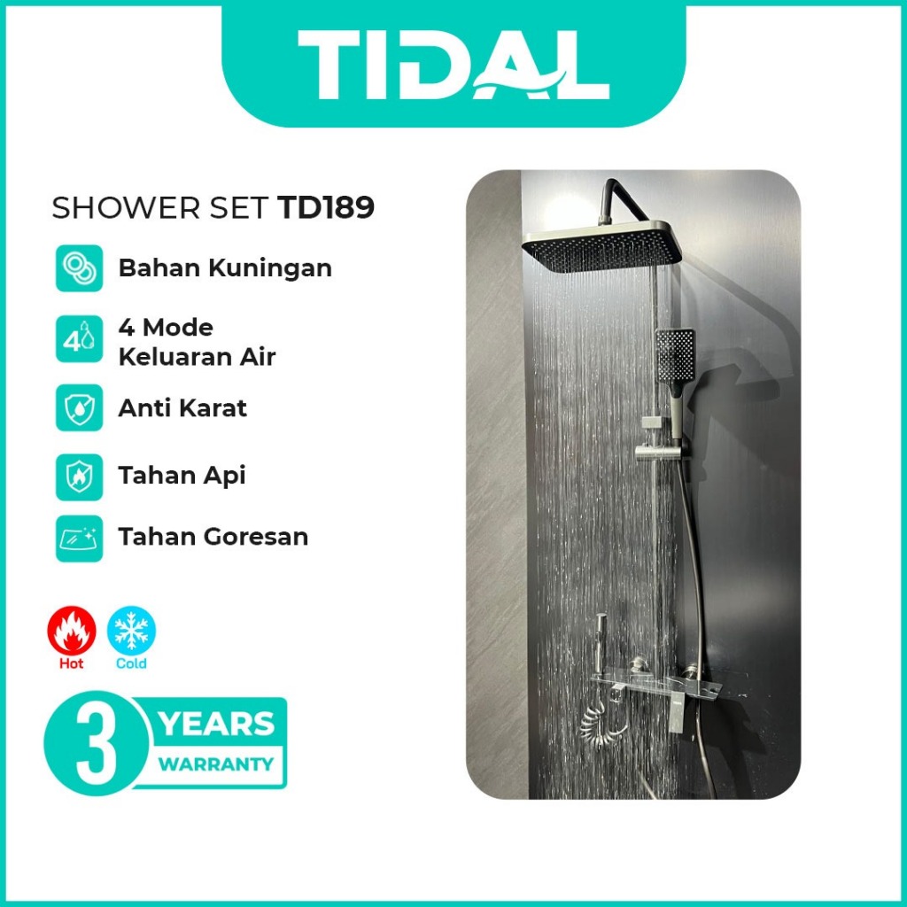 Paket Shower Tiang Set Mandi Lengkap Tidal TD126 & TD189  Modern Minimalis