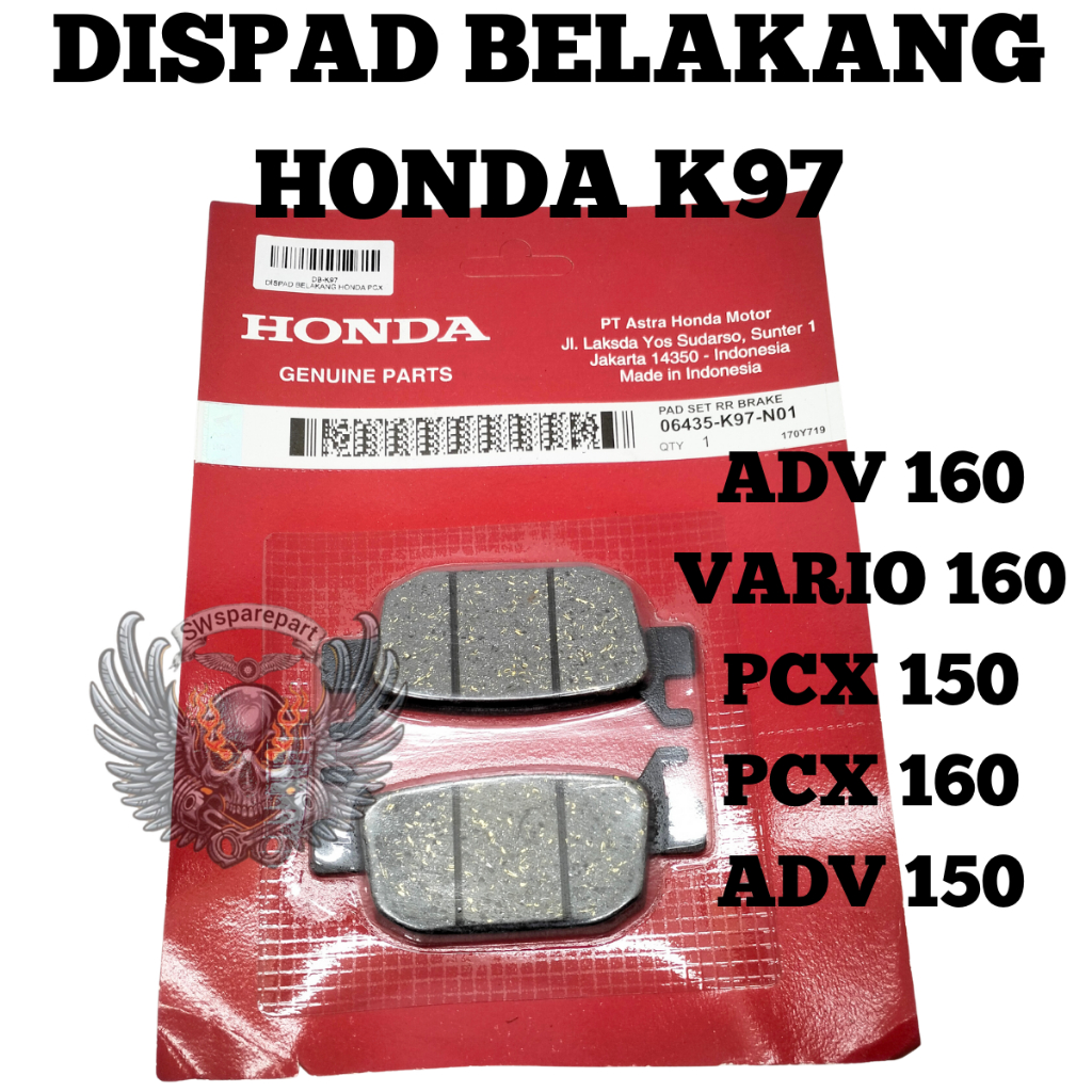 DISCPAD KAMPAS REM CAKRAM BELAKANG HONDA K97 ADV VARIO PCX 150 160 DISC PAD DISPAD DISPAT KANVAS KAM