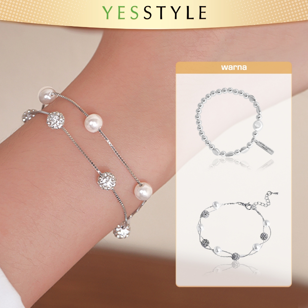 Yesstyle Gelang Mutiara Rantai Silver Aksesoris Pearl Bracelet Fashion