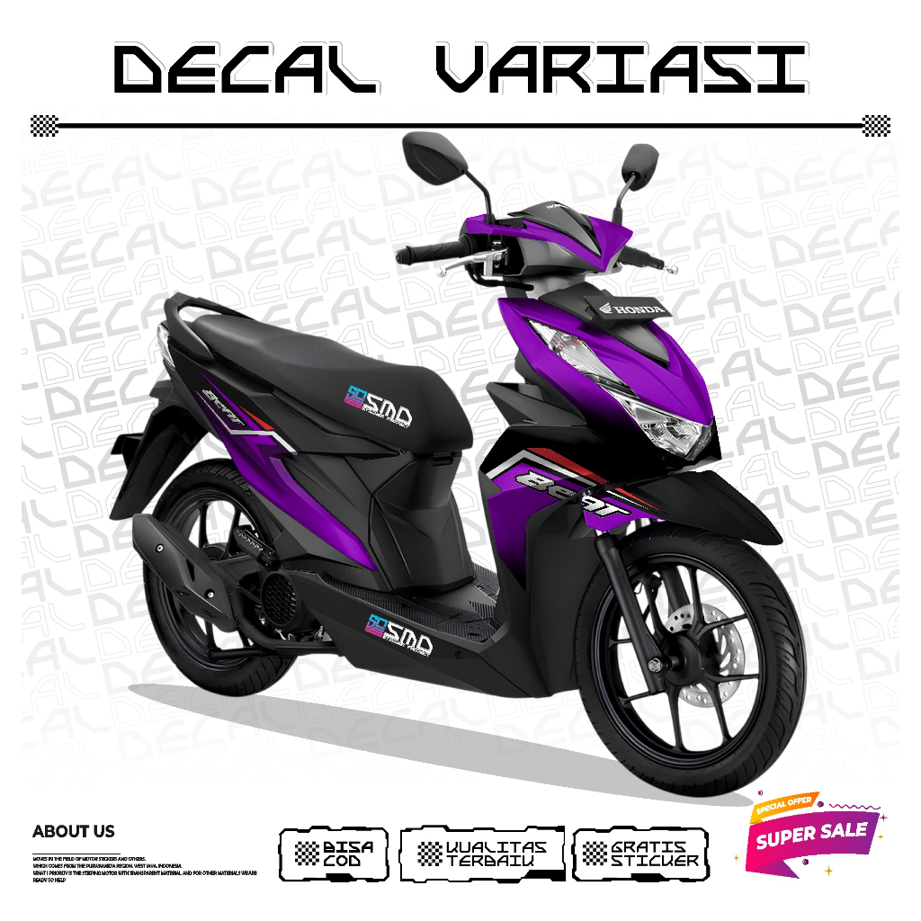 COD STICKER VARIASI DECAL FULL SET BODY LAMINASY MOTOR HONDA BEAT DELUXE GEN 2