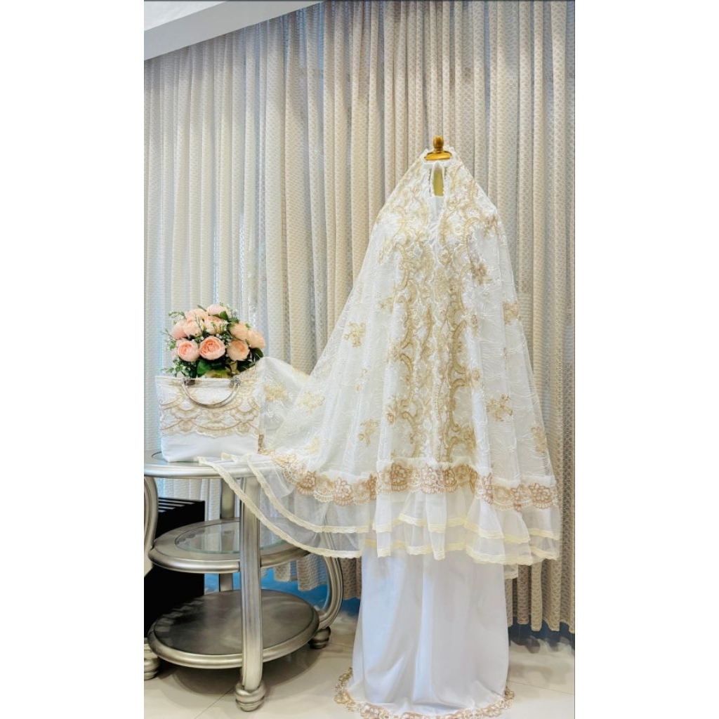 Mukena Brokat Sultan Mewah | Mukena Seserahan / Hantaran