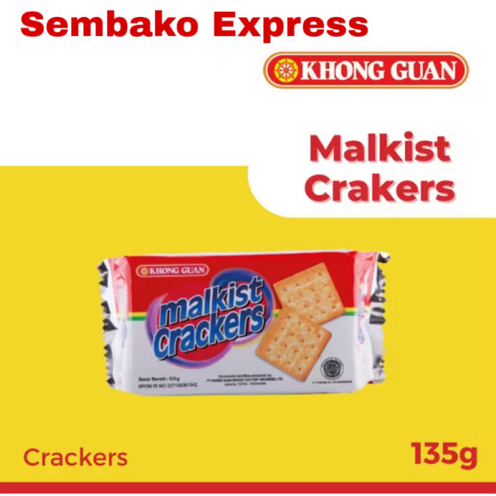 Khong Guan Malkist Crackers 135g | Biskuit Renyah Gurih Kaya Energi | Sembako Express