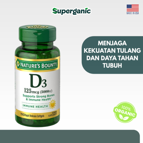 Nature's bounty D3 125mcg (5000IU) 150 Softgels