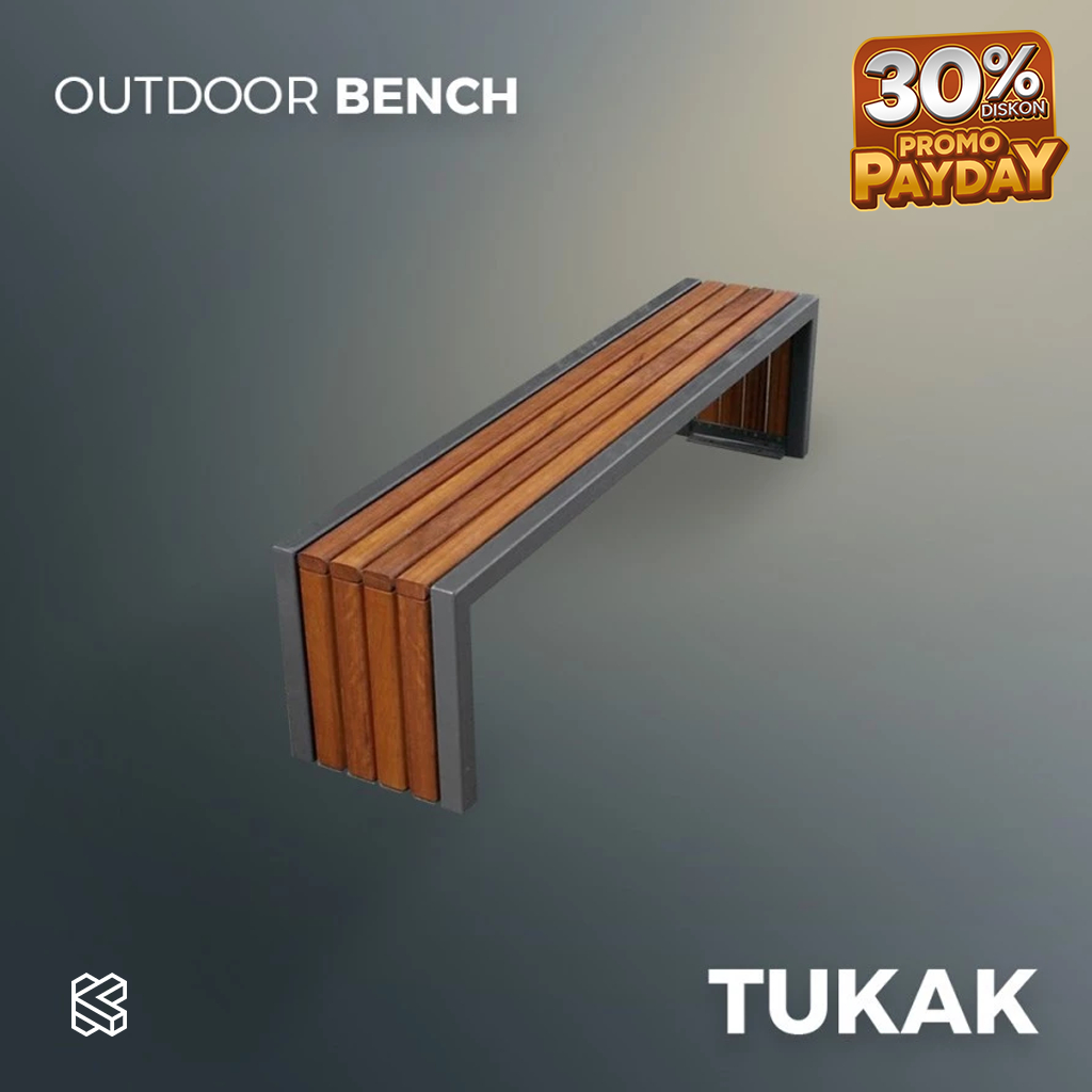 Bangku kayu panjang cafe | bench taman besi outdoor | kursi tunggu