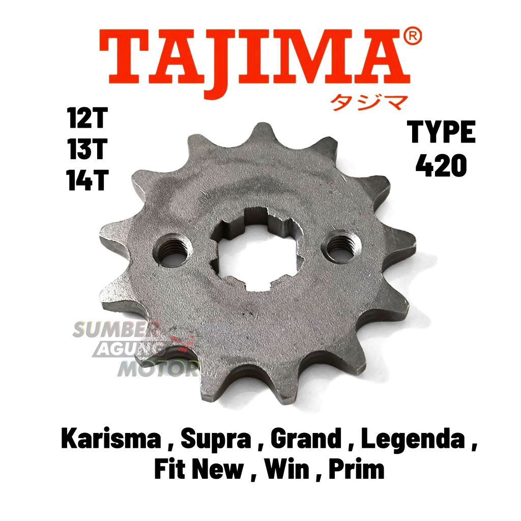 Gear Gir Depan 420 12T 13T 14T Karisma Supra Legenda FIT New Prima Good Quality Tajima