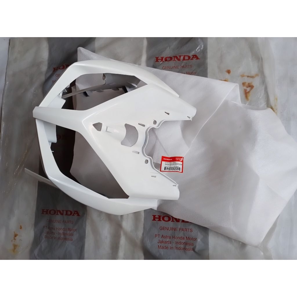 Cover Panel lampu depan Honda VARIO TECHNO 110 Karbu Putih Original baru AHM 64301-KVB-N50PFW