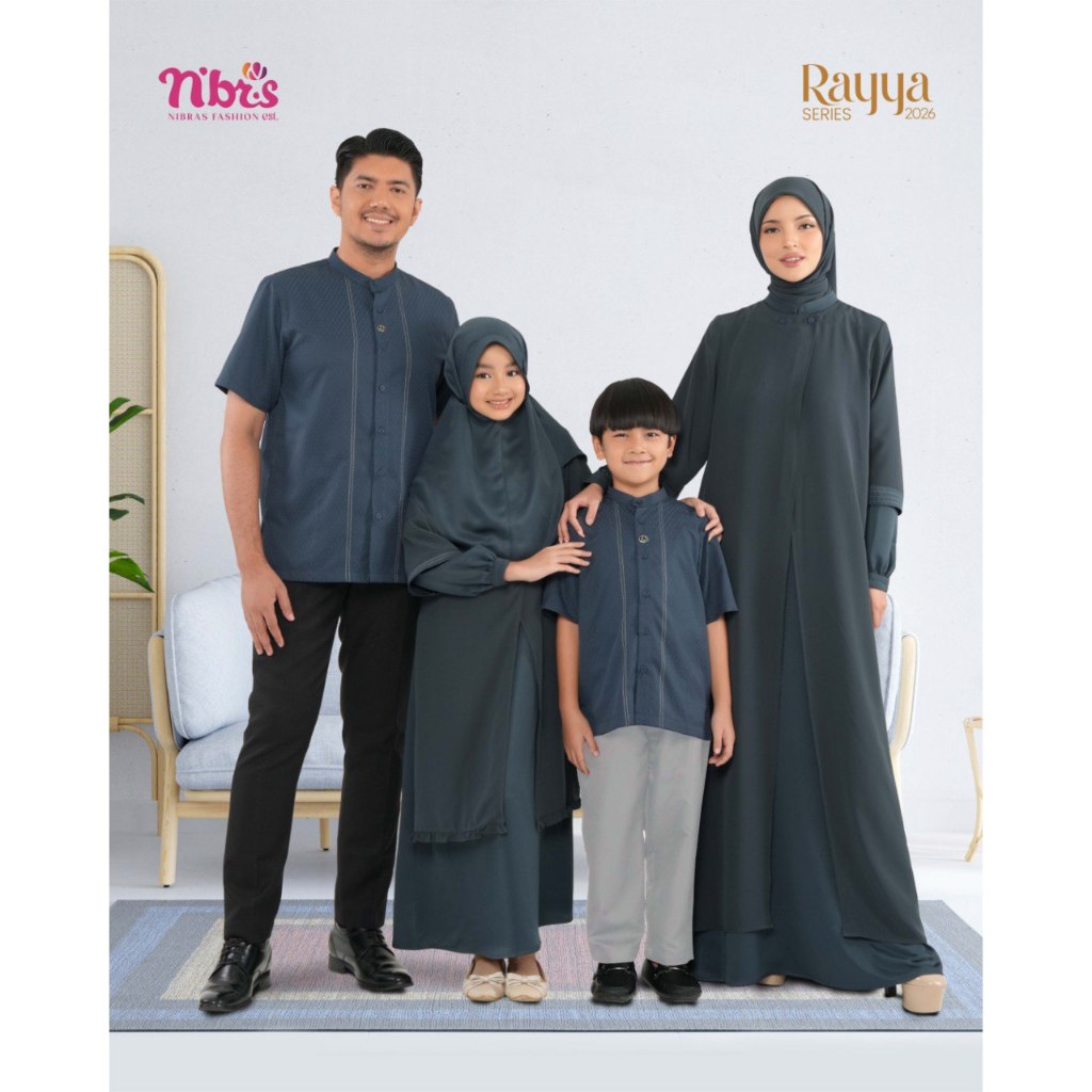 SARIMBIT NIBRAS 2026 DIARAYYAKU LYDIA TEAL COUPLE SERAGAM KELUARGA FAMILY SERIES GAMIS IBU DAN ANAK 