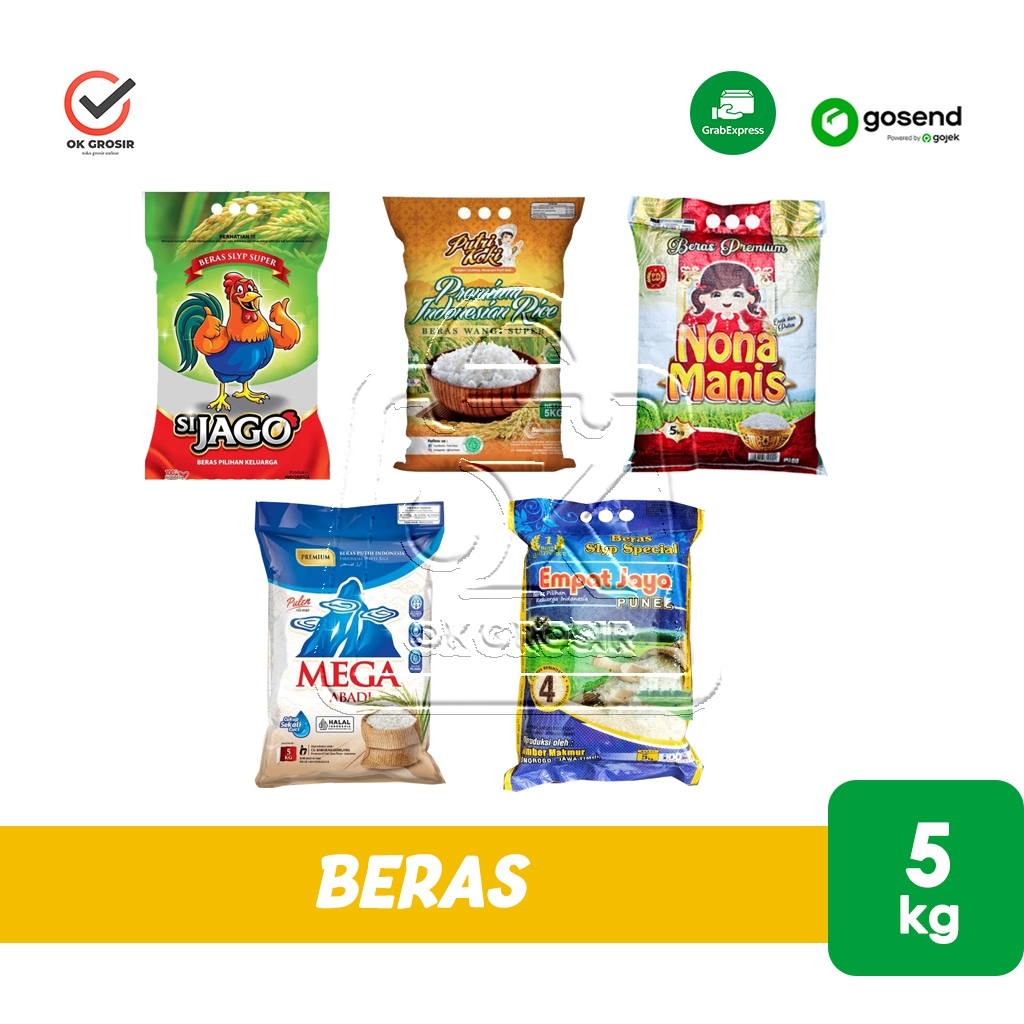 Beras Pulen Berbagai Merk Premium Super Wangi PutriKoki/NonaManis/SiJago/EmpatJaya (KHUSUS INSTANT)