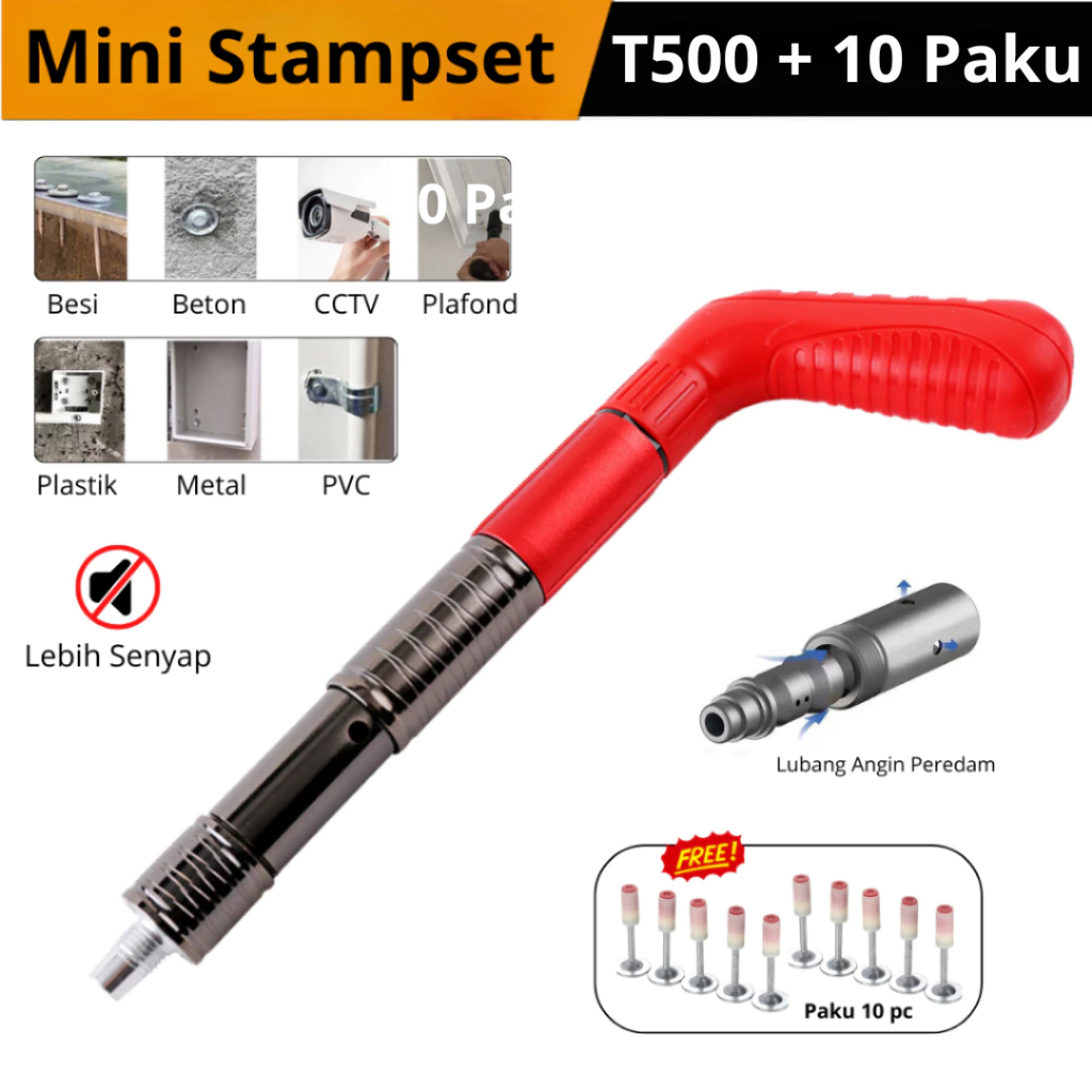 VODA Stamset Mini Nail Gun PakuTembak Beton Mini Ramset Boset Beton Baja