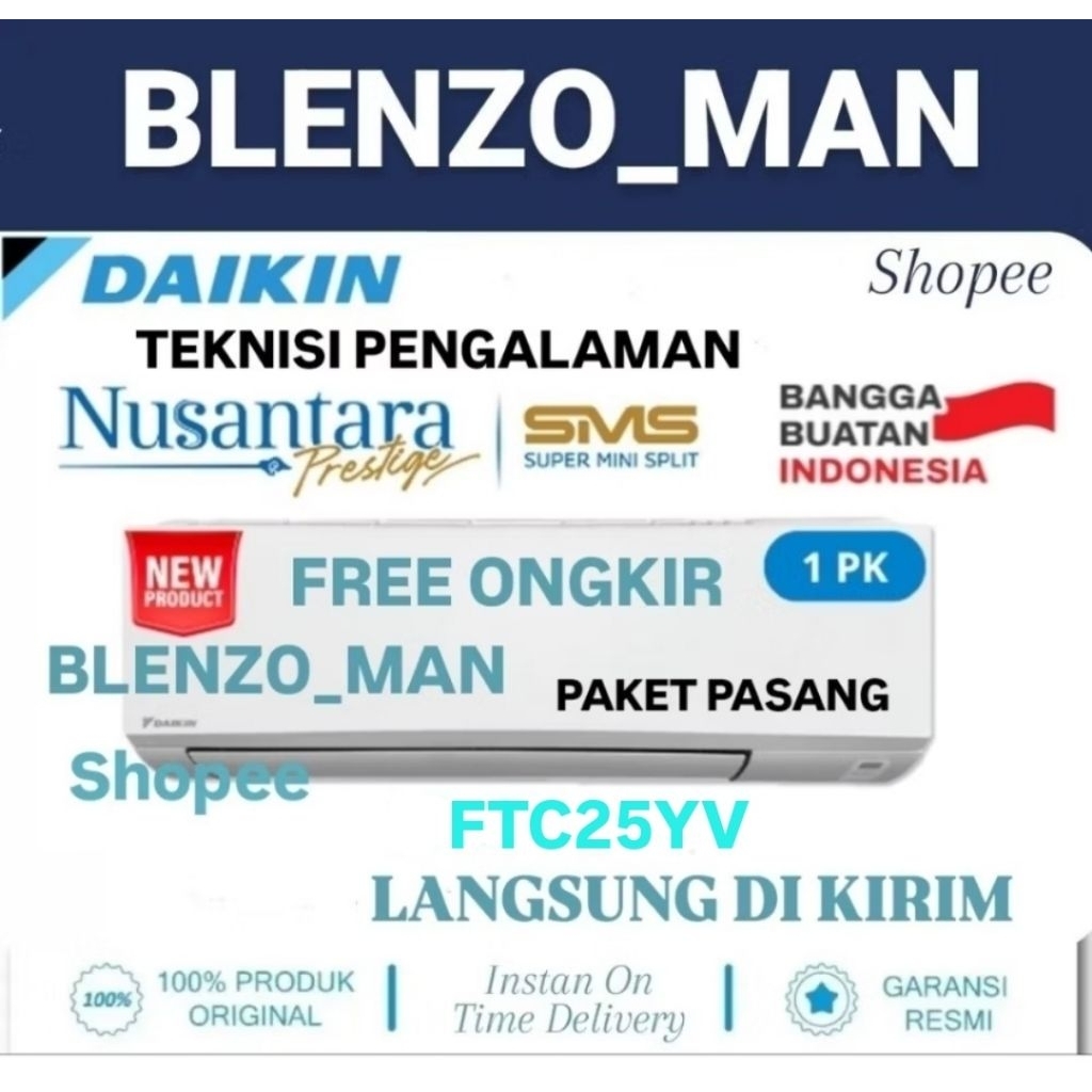 AC DAIKIN 1 PK PAKET PASANG
