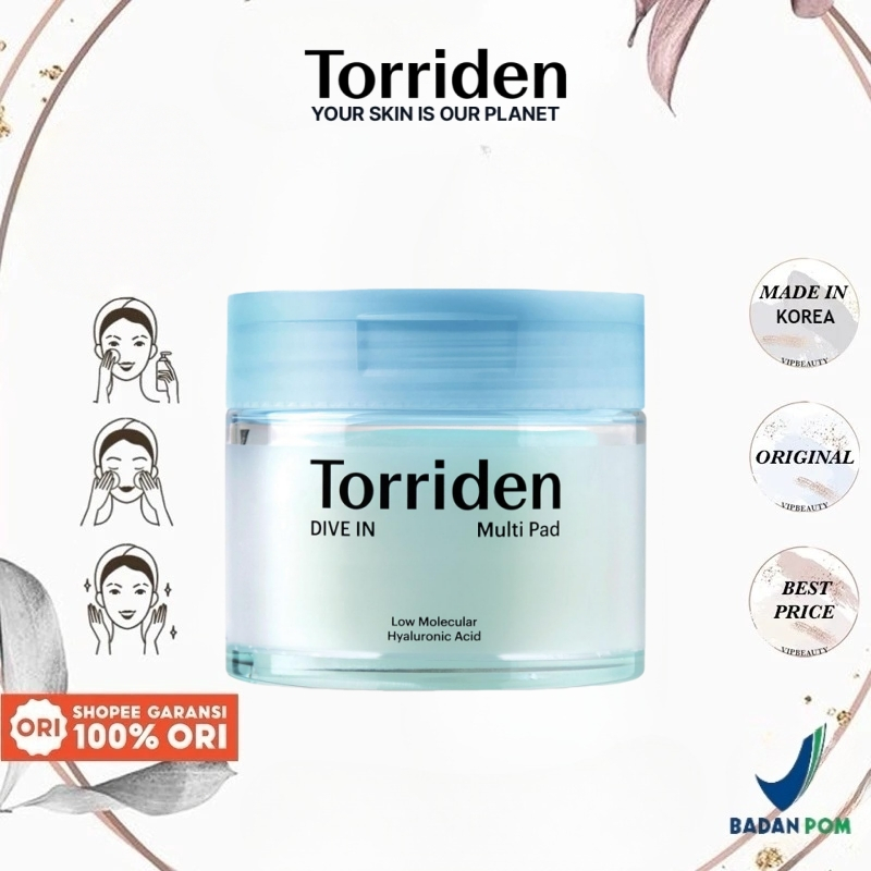 Torriden DIVE IN Multi Pad Low Molecular Hyaluronic acid- 80 Sheets/160ml,Torriden pad, Toner Pad,Mo