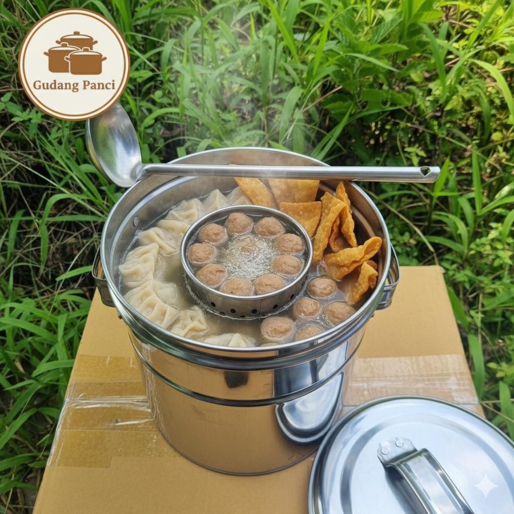 Dandang Bakso Tutup Stainless Tebal Termurah