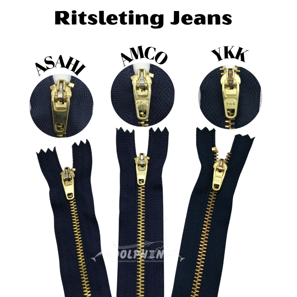 [ECER] Resleting Celana Jeans 15 cm YKK & AMCOZIP / Rit Sleting Zipper Levis