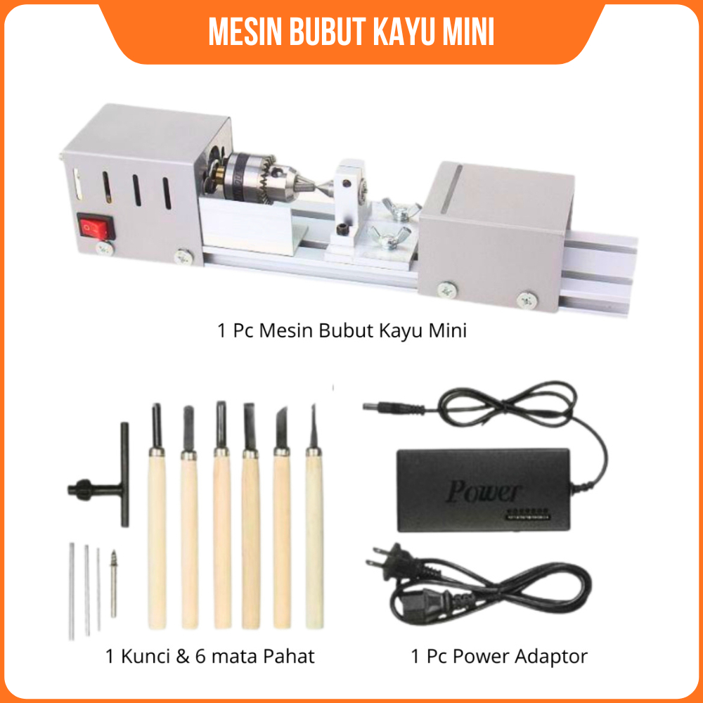 Mesin Bubut Kayu Mini 150Wat Bubut Kayu kerajuinan rumahan