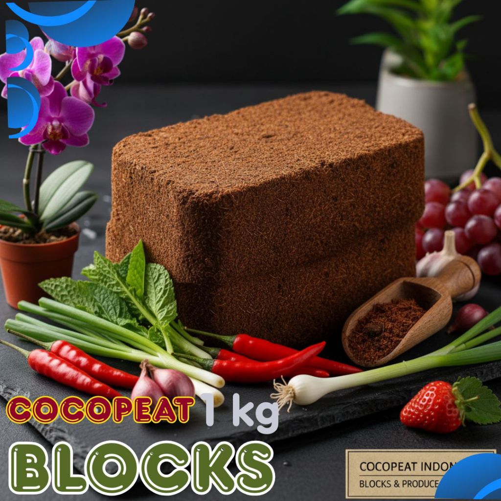 Cocopeat Blok 1 Kg - Cocopeat media tanam - Cocopeat Indonesia - pupuk organik - Cocopeat 5kg