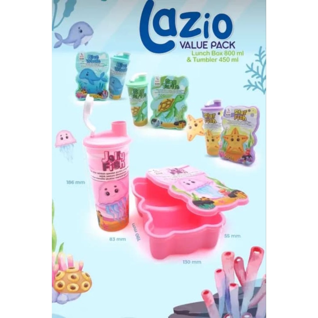 Lunch Box Set Lazio Kotak Makan Dan Botol Tempat Makan Anak Set