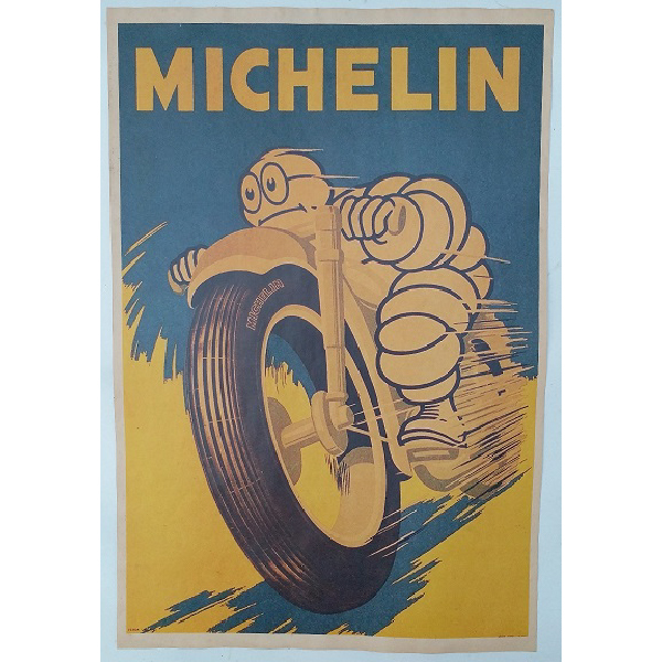 Vintage Iklan kertas MICHELIN MOTOR TIRES / BAN MOTOR tempo doeloe