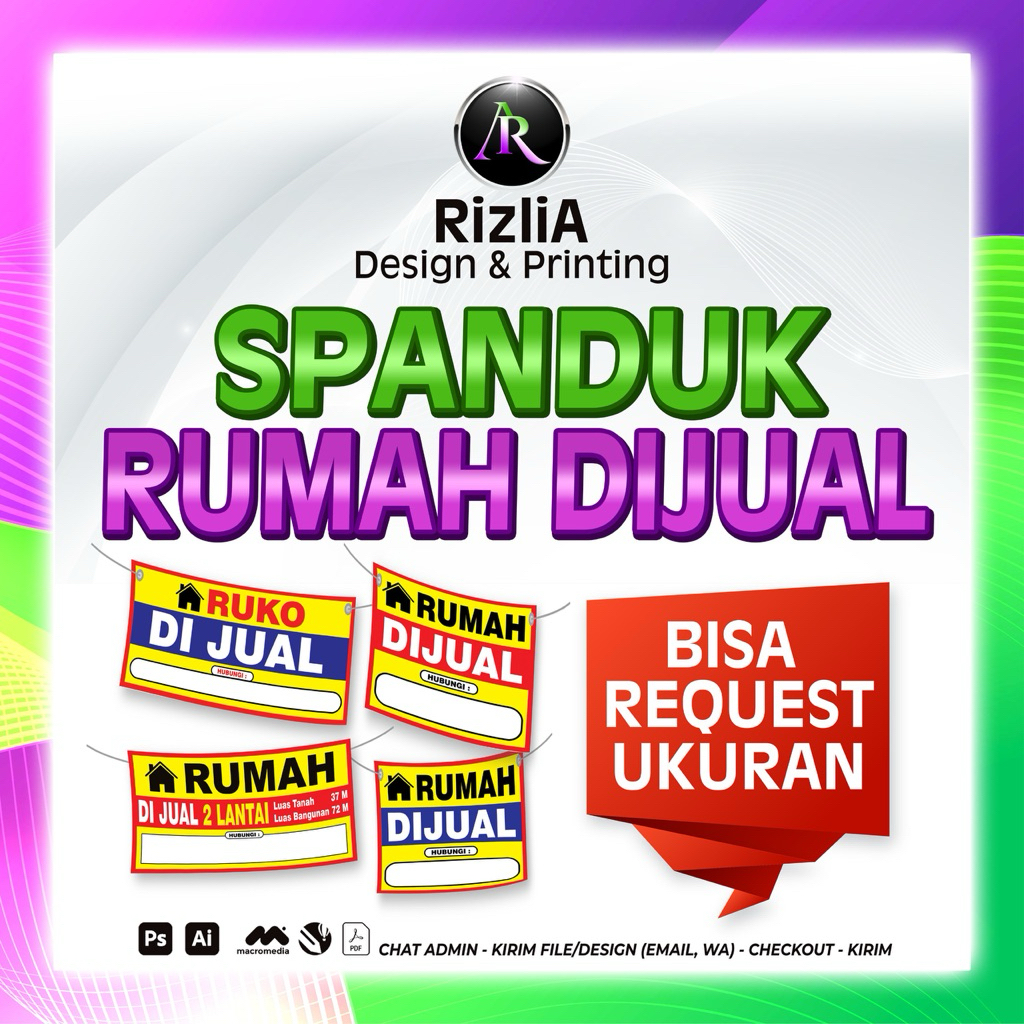 SPANDUK BANNER RUMAH DIJUAL | RUKO DIJUAL | RUKO DISEWAKAN