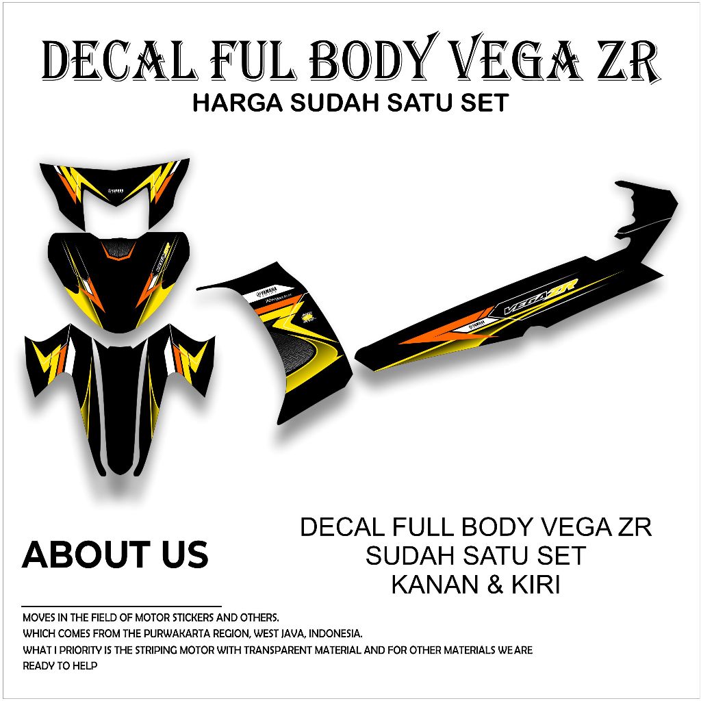 STRIPING STICKER DECAL FULL BODY MOTOR YAMAHA VEGA ZR