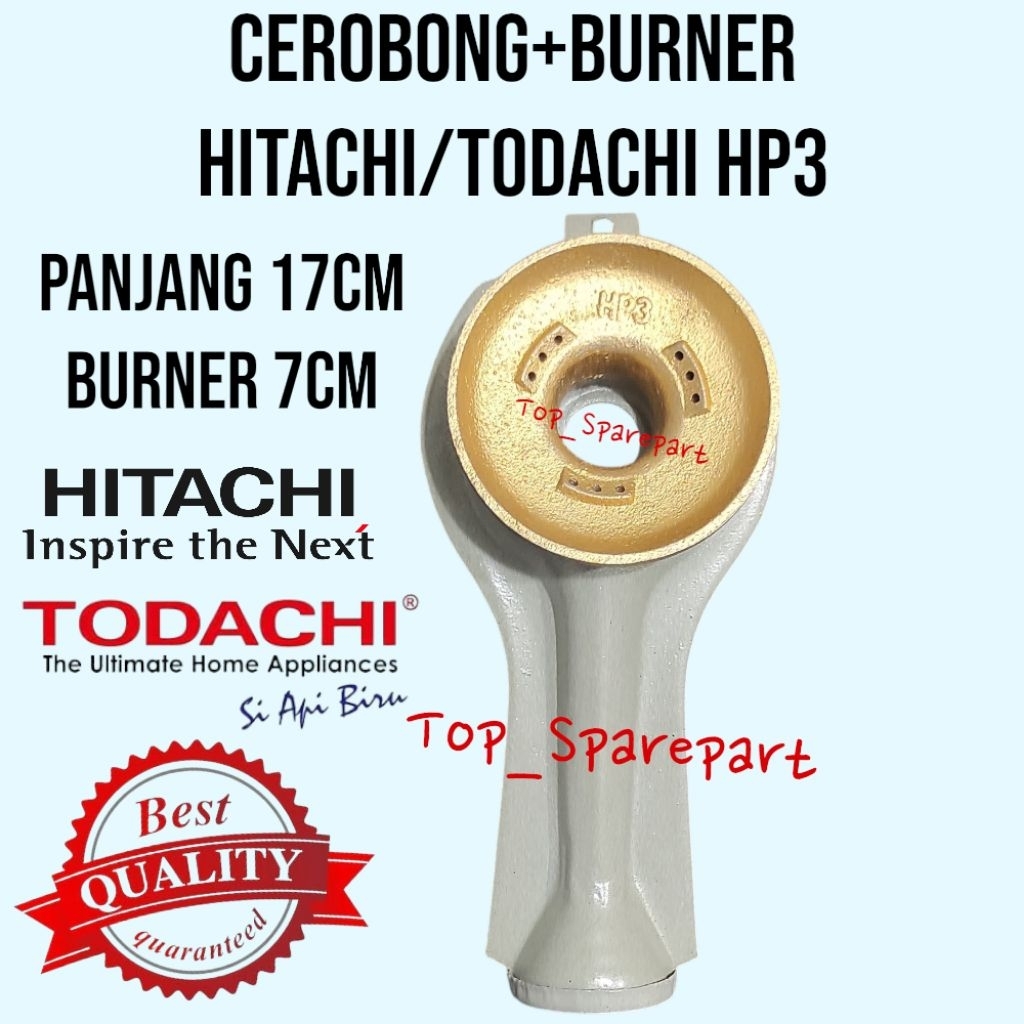CEROBONG+BURNER KOMPOR GAS HITACHI TODACHI HP3 7CM