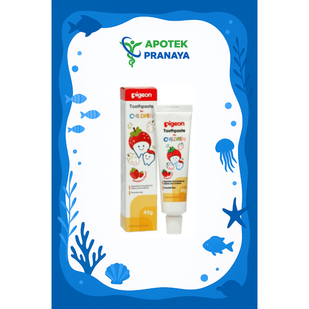 Pasta Gigi Anak Bayi Pigeon Strawberry 45g / Pasta Gigi Bayi 1 Tahun Aman Ditelan