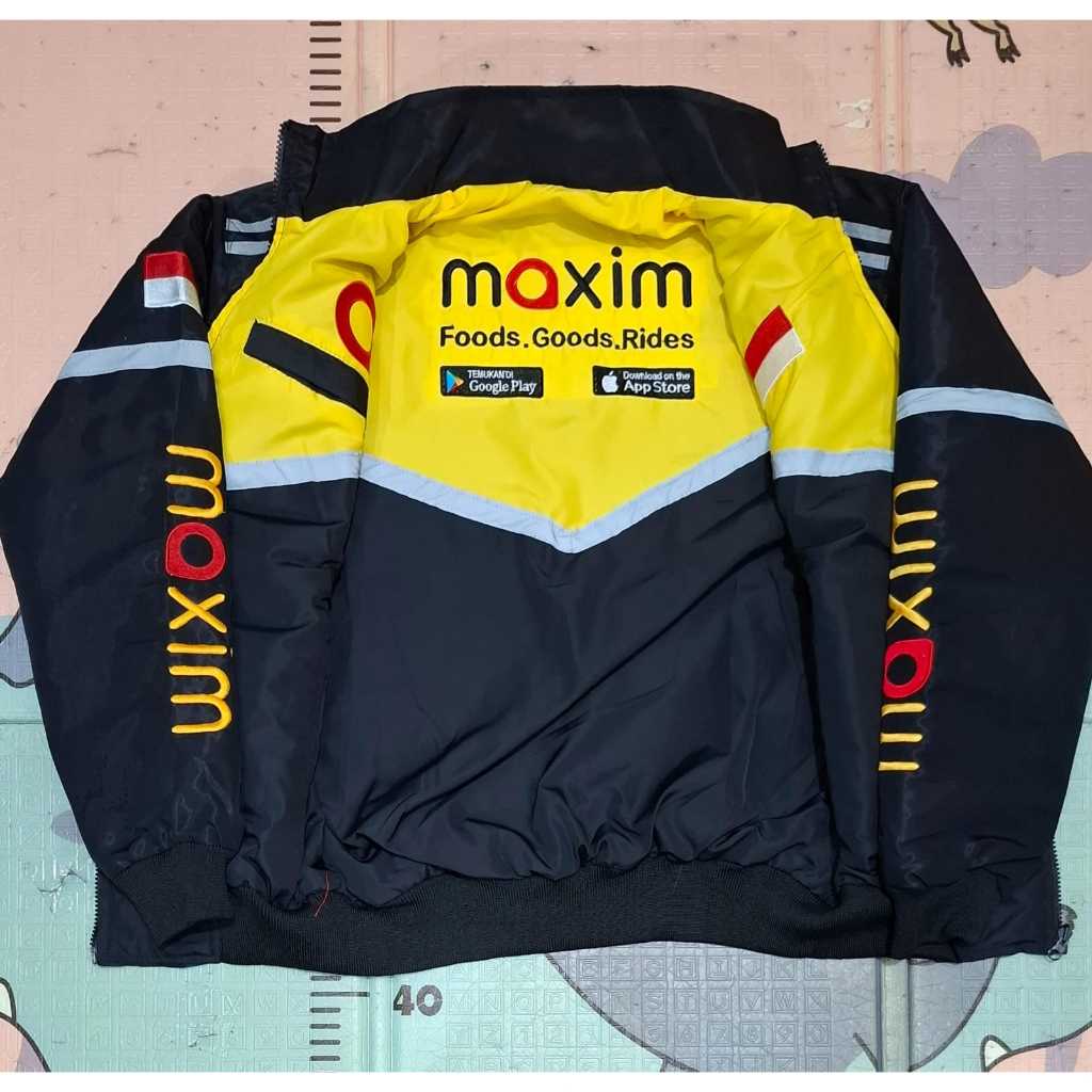 JAKET MAXIM  DAN MAXIM HITAM ANTI AIR MURAH BISA VERMUK