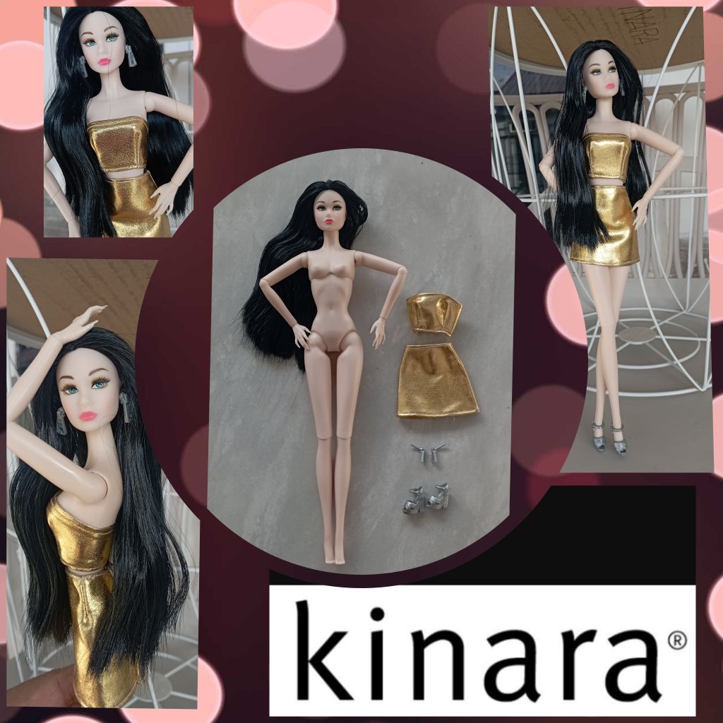 Boneka Model Poppy Parker Import Black Hair Set Aksesoris