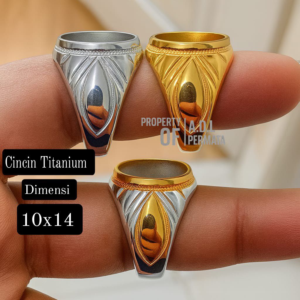 CINCIN RING EMBAN TITANIUM DIM 10X14