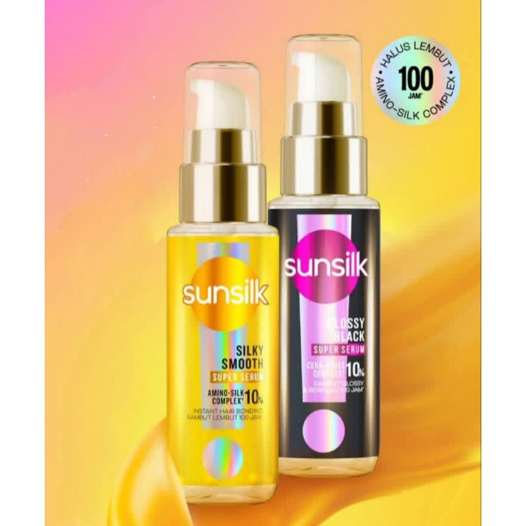 SUNSILK Super Serum 45 ml Silky Smooth Glossy Black Hair Rambut