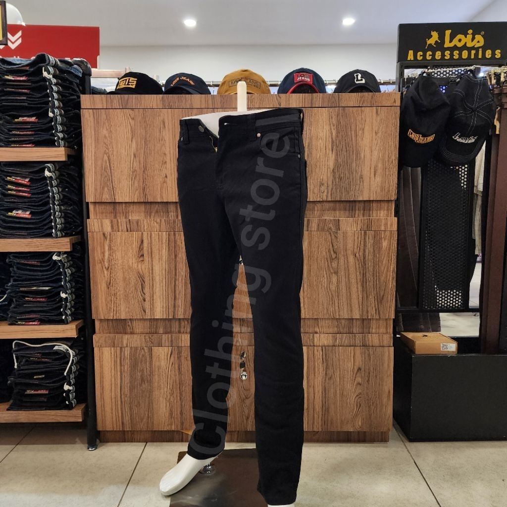 LOIS ORIGINAL celana jeans panjang pria slimfit stretch hitam SLS121H