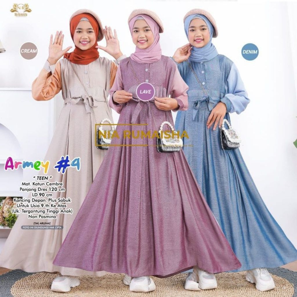 Baju muslim wanita gamis abaya anak remaja tanggung