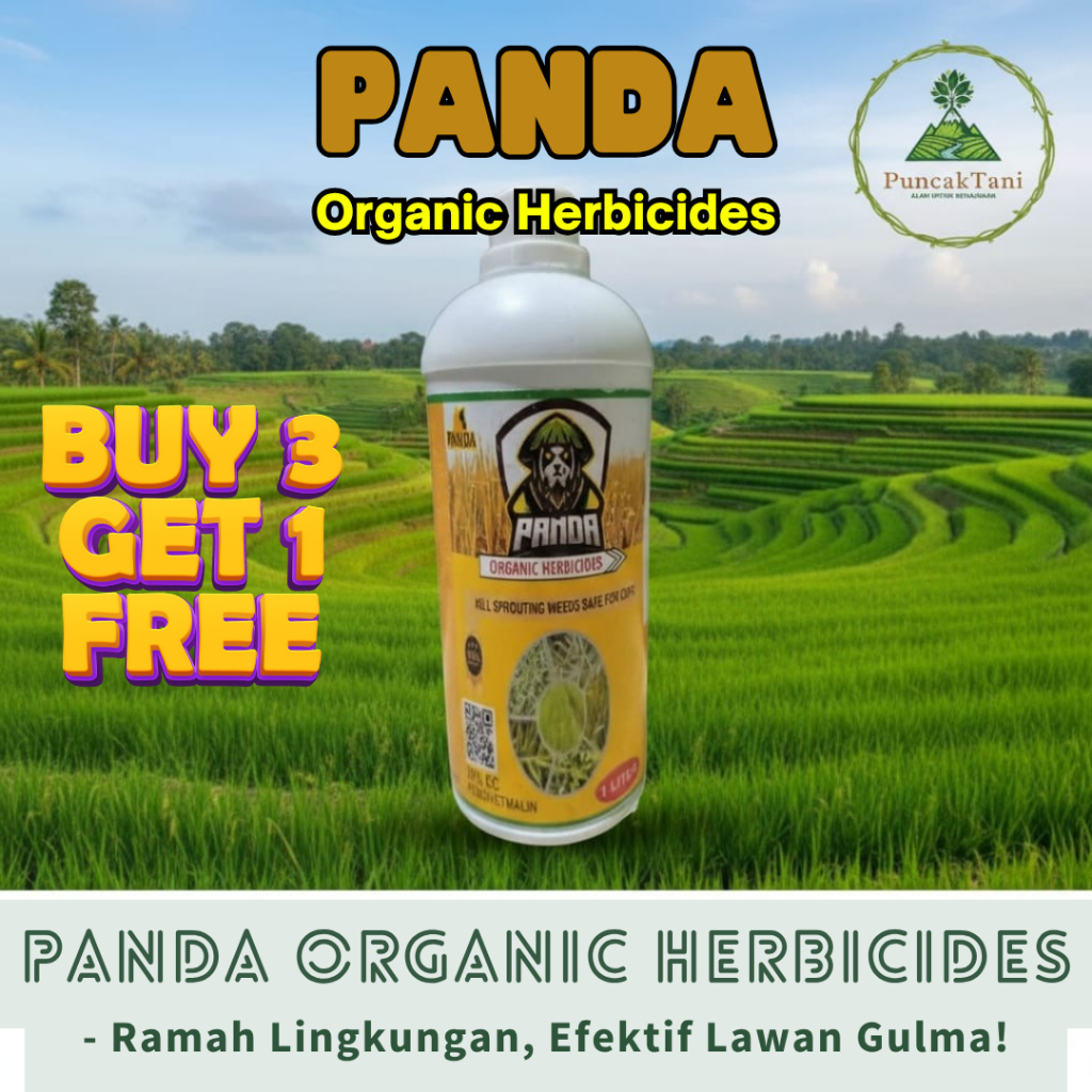 PANDA ORGANIC HERBICIDES 1 Liter – BELI 3 GRATIS 1 – Pembasmi Gulma Organik Ramah Lingkungan Aman un