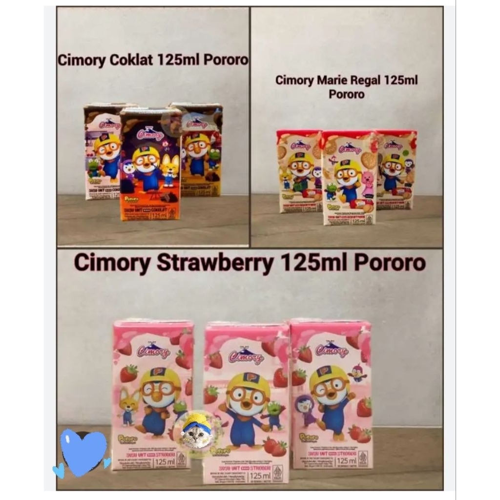 CIMORY UHT PORORO. SUSU CIMORY 125ML . COKLAT STRAWBERRY MARRIE BISCUIT 125ML CIMORY UHT .SUSU 125ML