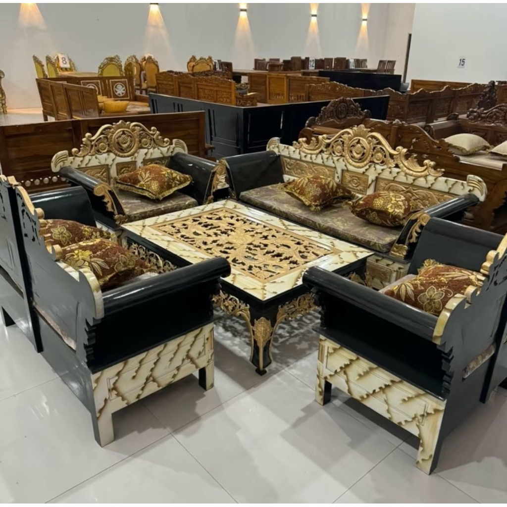 Kursi Tamu Madura Jati Motif Marmer Kursi Madura Matahari