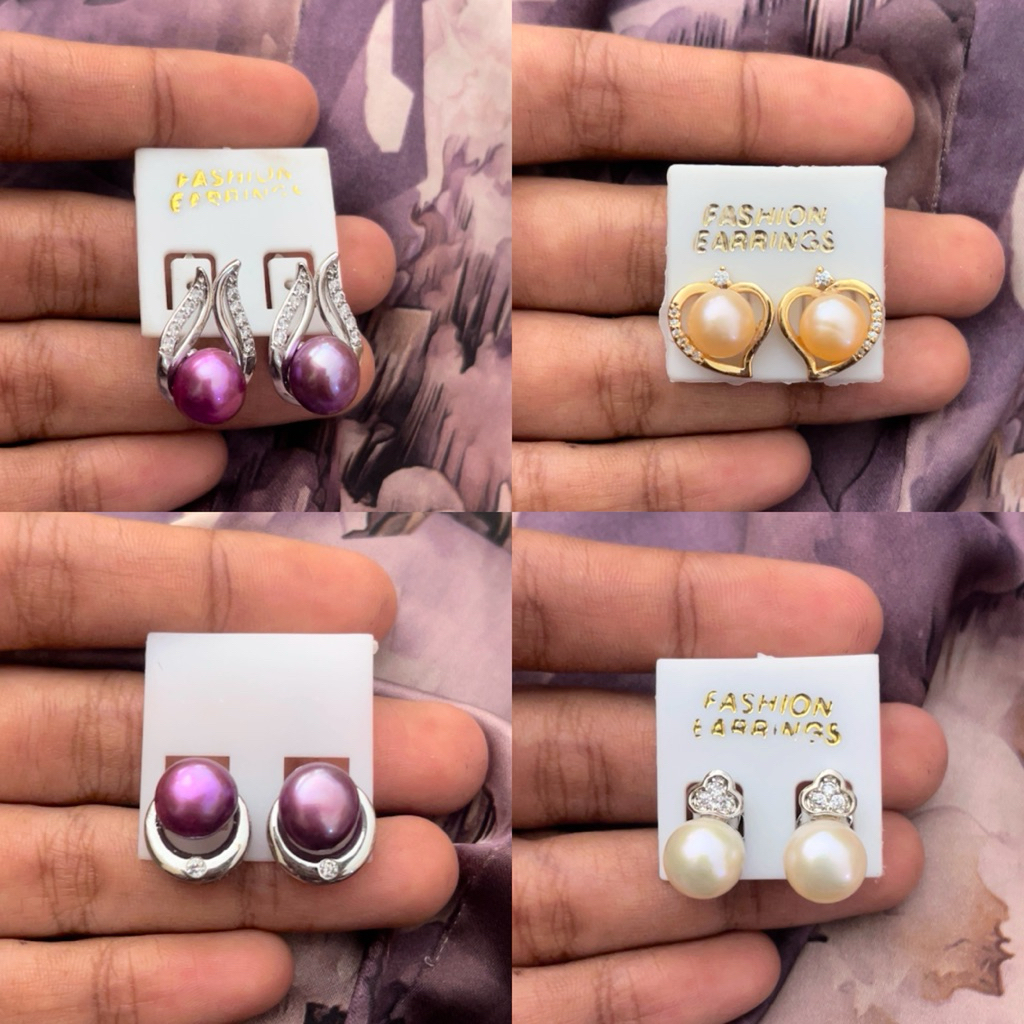 Anting lapis emas mutiara air tawar asli lombok Anting anting wanita Anting mutiara lombok asli Anti
