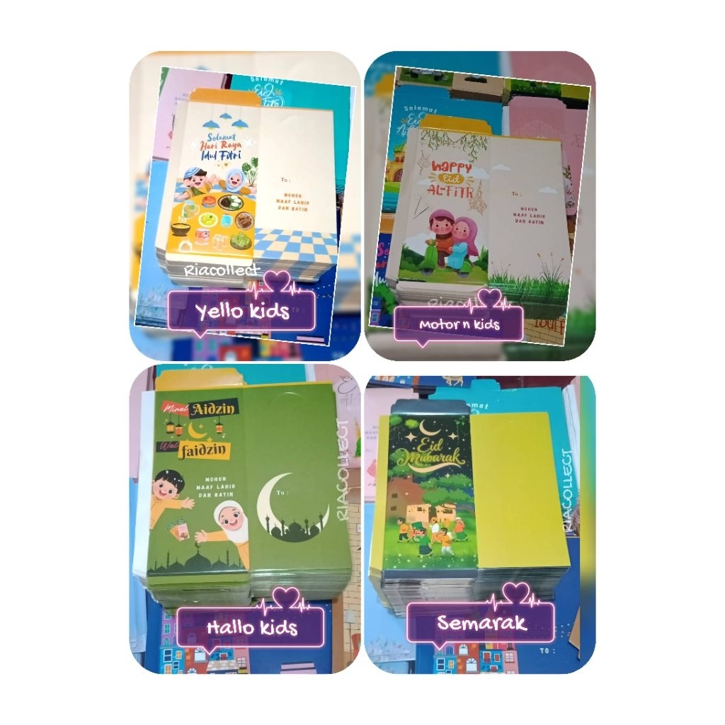(isi 1000 lembar ) amplop lebaran panjang uang tanpa lipat mix motif