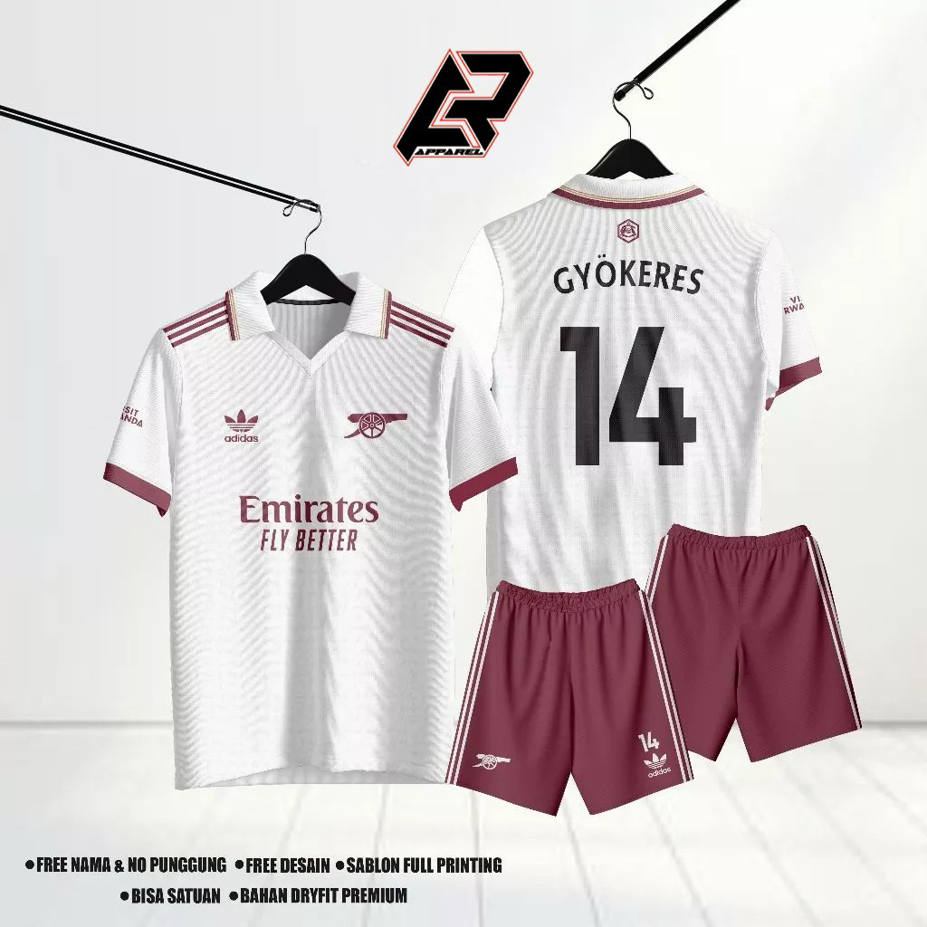 Jersey Player Issue ARSENAL3RD 2025 2026 FULL PRINTING GRATIS NAMA DAN NOMOR PUNGGUNG