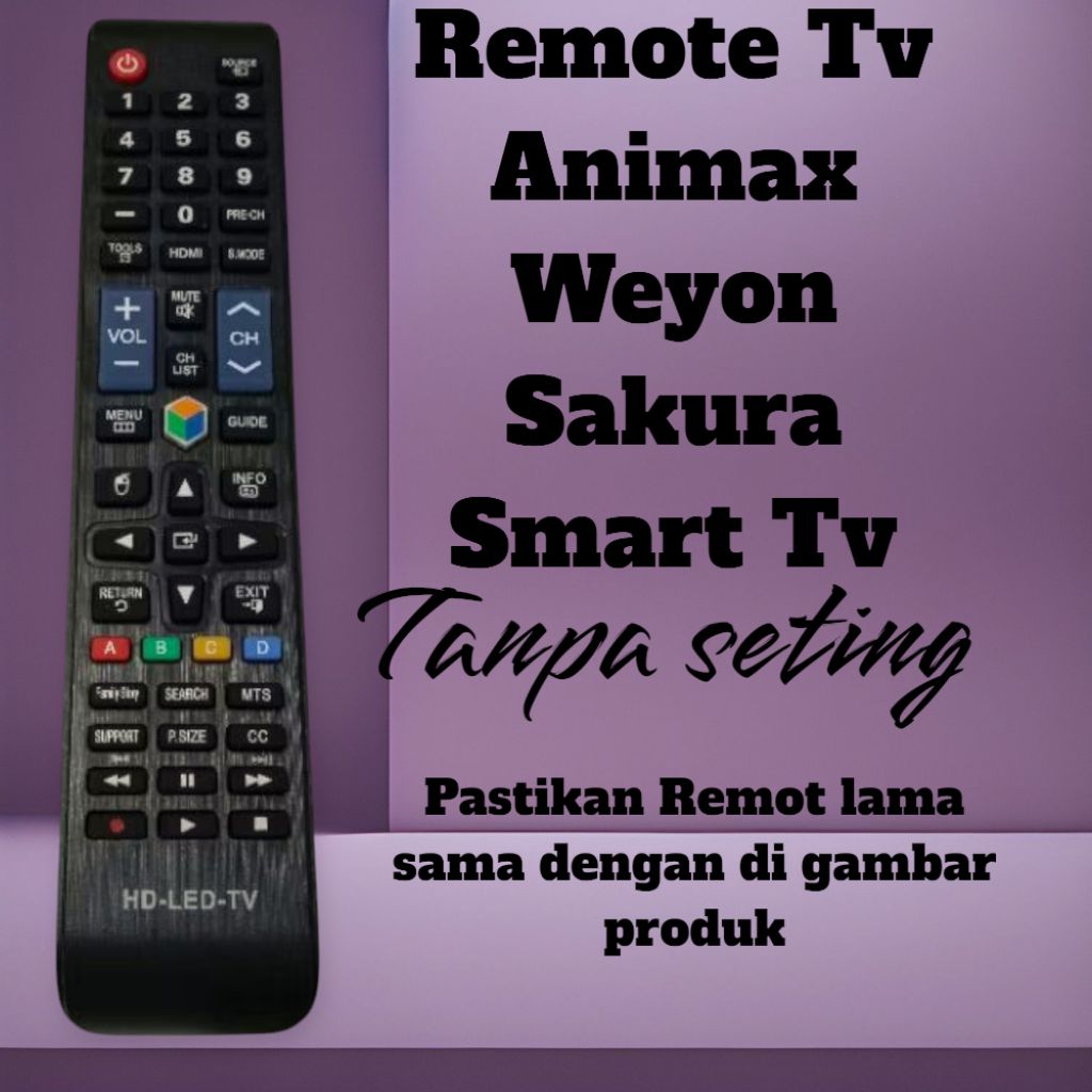 Remote tv animax tanpa seting/Remot smart tv animax