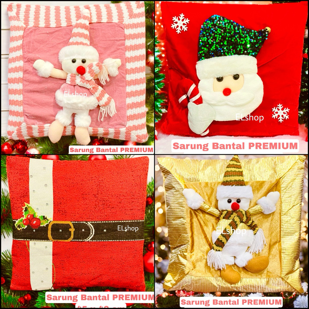 SARUNG BANTAL PREMIUM BANTAL SOFA NATAL MERRRY CHRISTMAS SARUNG BANTAL SULTAN HIASAN DEKORASI NATAL