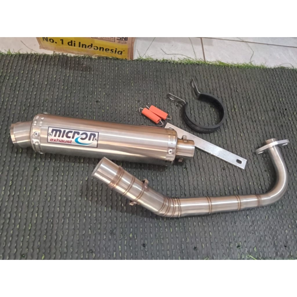 knalpot racing original MICRON harga set tinggal pasang Mio sporty Mio j produk original sarangan fu