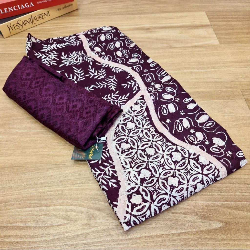 ONE SET KAIN BATIK MOTIF DAN POLOS BAHAN VISCOSE SEMI SUTRA
