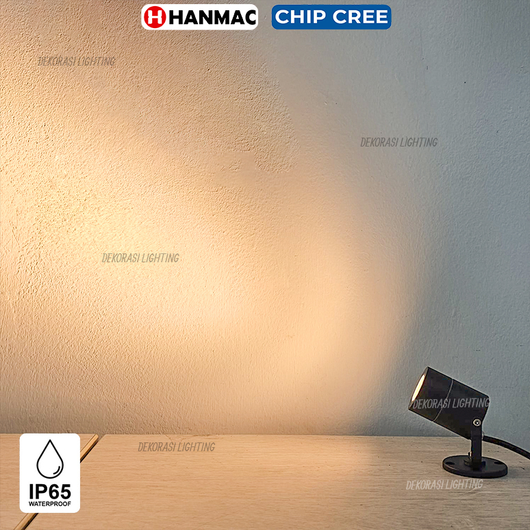 Lampu taman sorot led cree 6.5w spotlight 24 derajat ip65 warm white 3000K 220v tempel plafon dindin