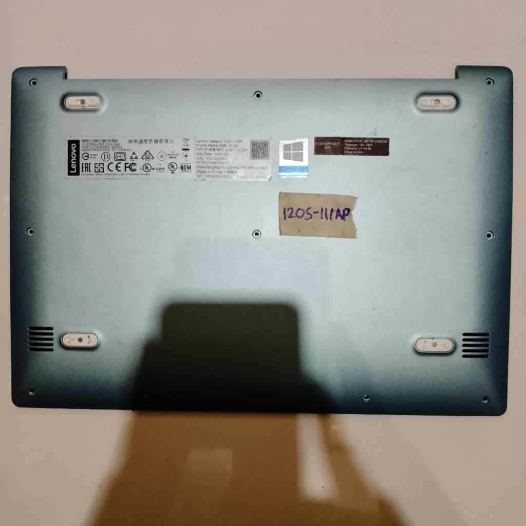Casing D Bagian bawah Bottom Laptop Lenovo Ideapad 120s-11iap 120s 11IAP Biru